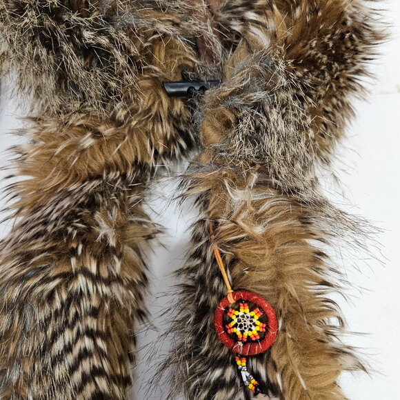 Bolli Imports Spirit Hood, Brown Beige Faux Fur - Picture 4 of 5